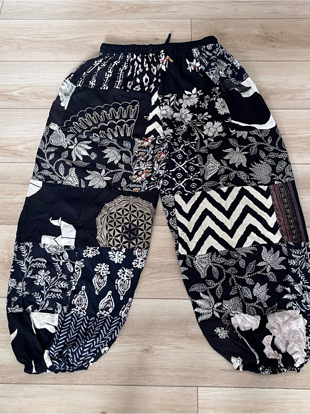India BoHo harem patchwork pants OS - Picture 7 of 9